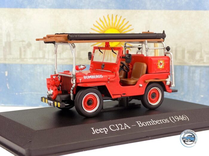 JEEP CJ2A WILLIS 1946  HASIČI -1:43 Altaya / Salvat Argentina