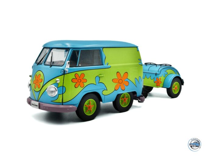 VOLKSWAGEN - T1 VAN KOOL "GHOSTHUNTERS" S PRÍVESOM 1950 - 1:18 SOLIDO