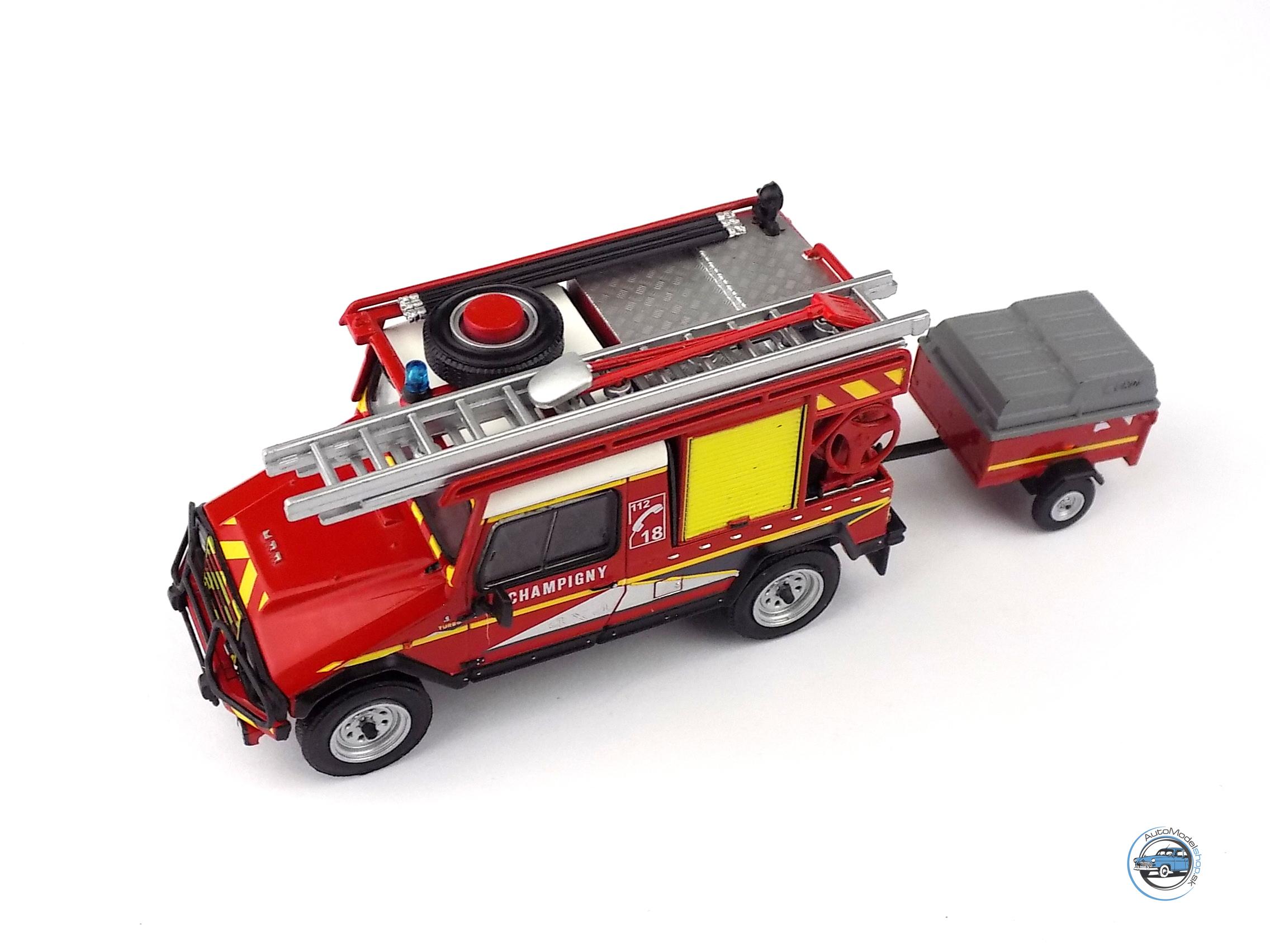 UMM ALTER 4x4 HORSKÝ ŠPECIÁL s vozíkom HASIČI 1989 - 1:43 DeA – Obrázok 3