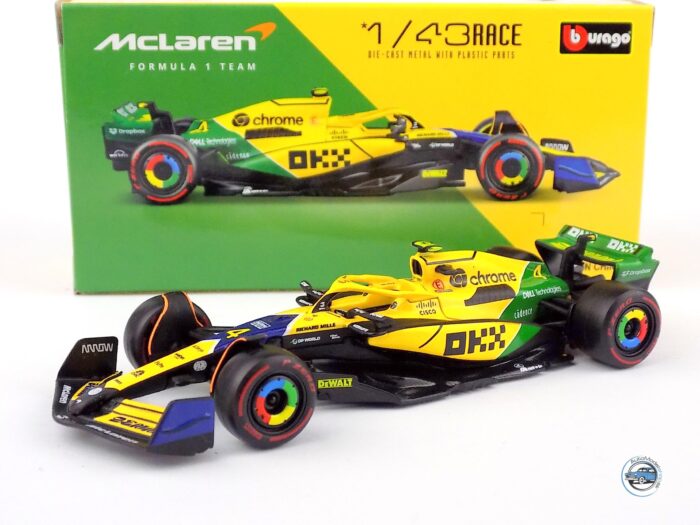 McLAREN F1 MCL38 TÍM MCLAREN N 4 4. VC MONAKA (30. VÝROČIE SENNY) 2024 LANDO NORRIS - 1:43 BBURAGO
