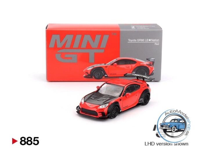 Toyota GR86 LB★Nation Red - 1:64 MiniGT