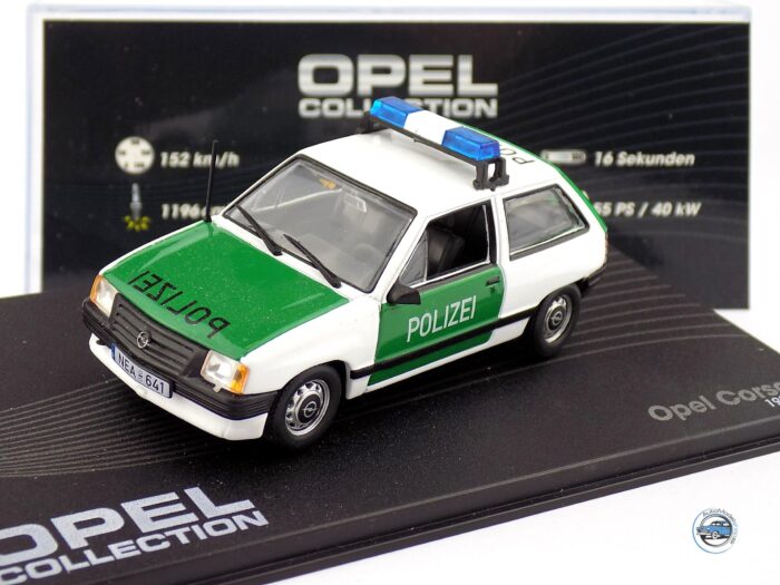 OPEL CORSA A POLIZEI – POLÍCIA NEMECKO – 1:43 DeA ( Bazárový tovar )
