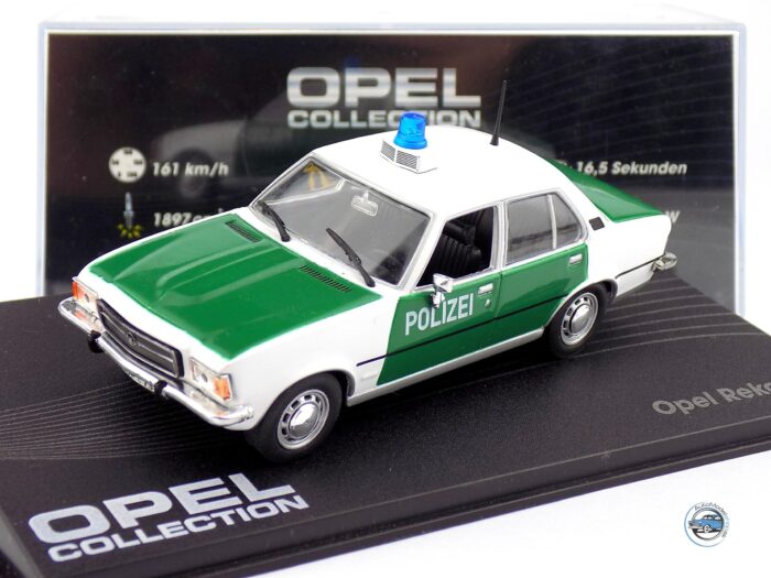 OPEL REKORD D POLIZEI – POLÍCIA NEMECKO – 1:43 DeA ( Bazárový tovar )