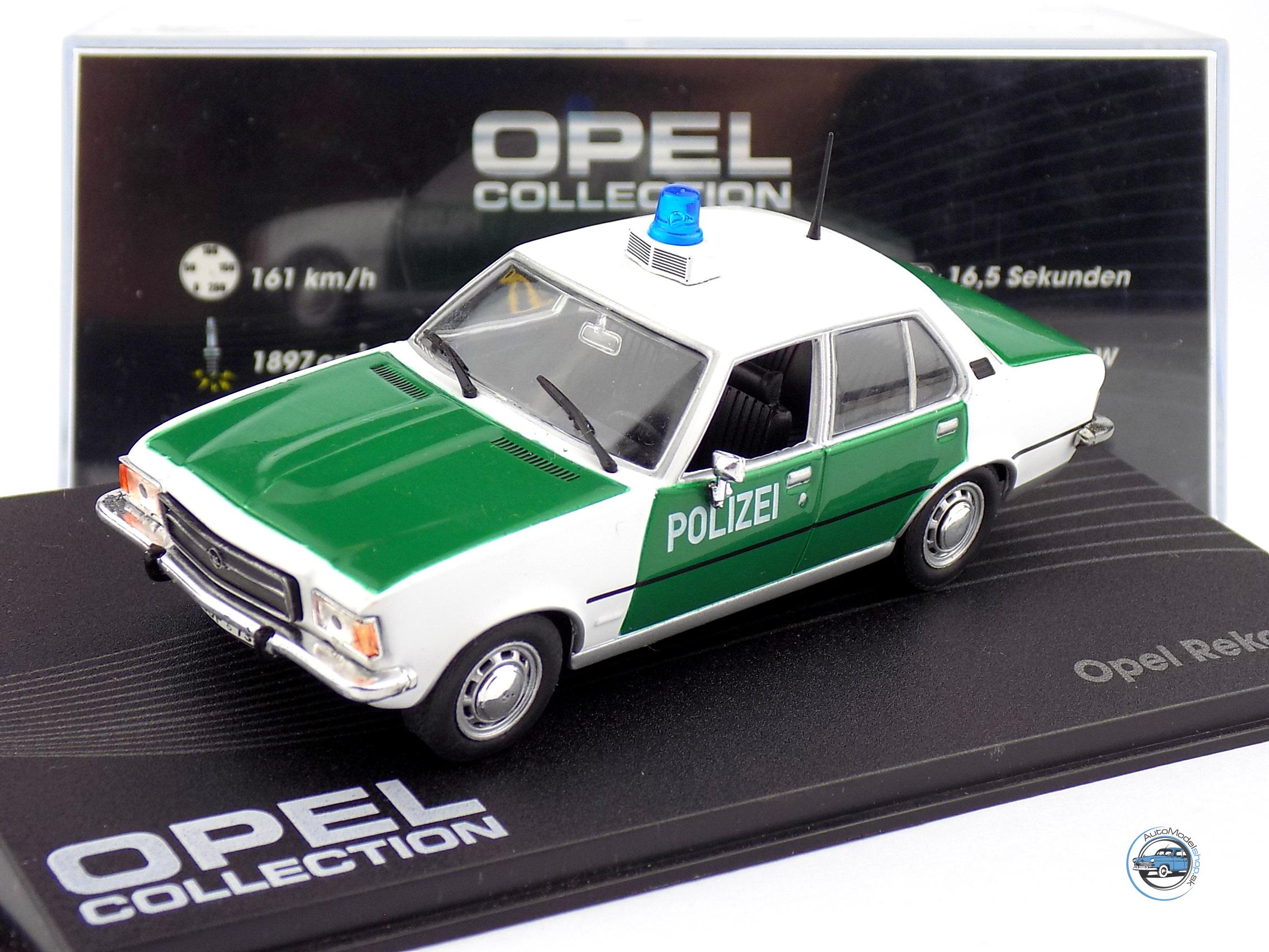 OPEL REKORD D POLIZEI – POLÍCIA NEMECKO – 1:43 DeA ( Bazárový tovar )