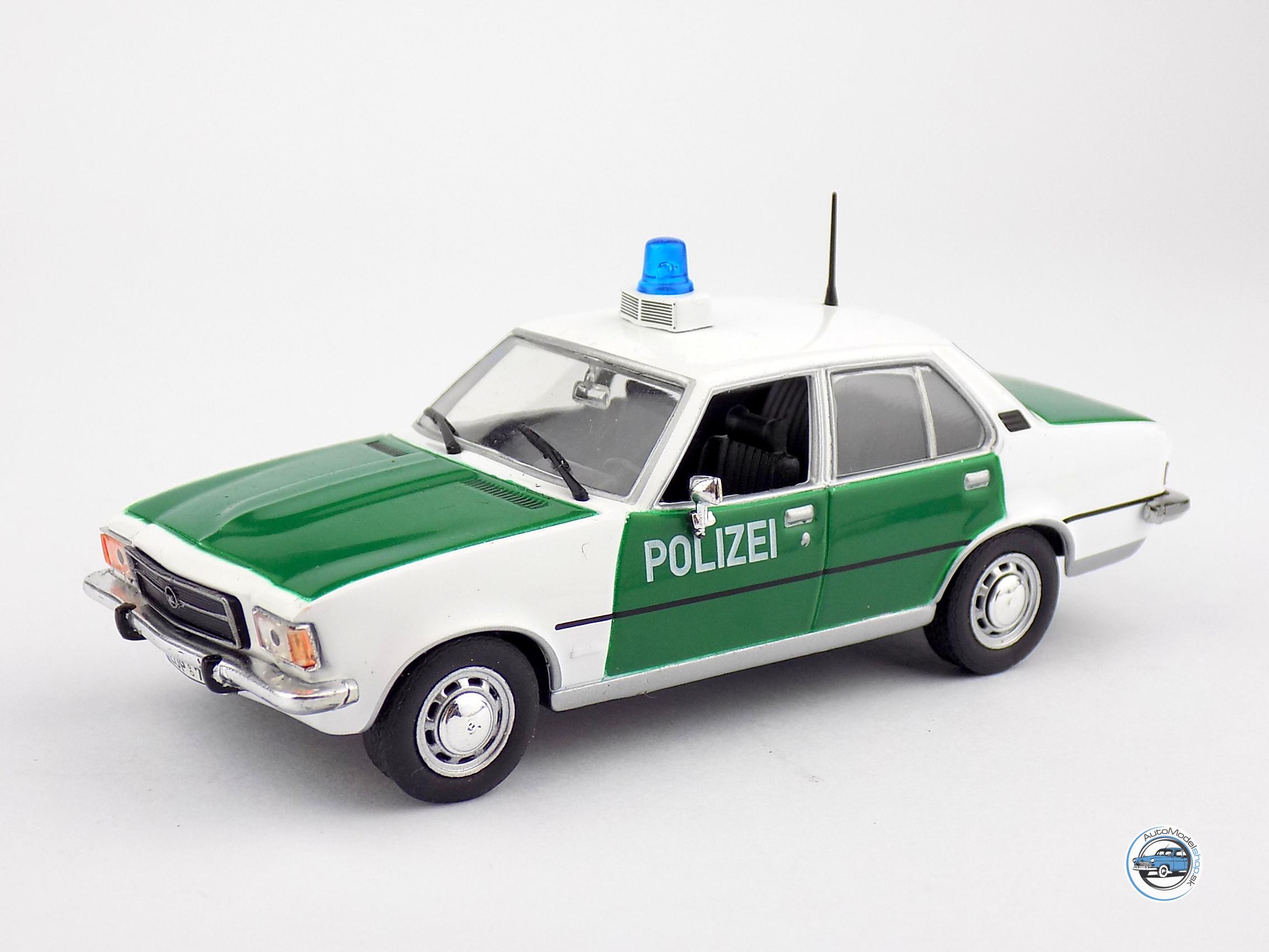 OPEL REKORD D POLIZEI – POLÍCIA NEMECKO – 1:43 DeA ( Bazárový tovar ) – Obrázok 2